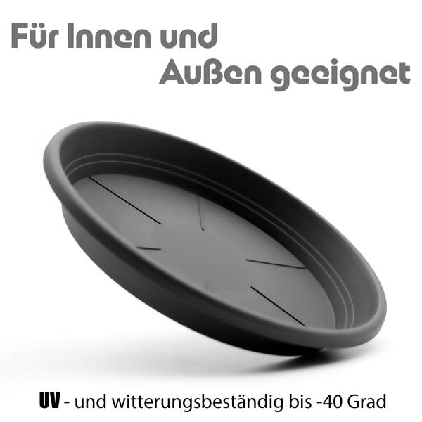Blumentopfuntersetzer 1770463 20er Set Grau - Kunststoff - 17 x 3 x 17 cm
