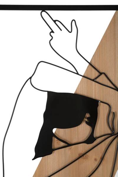 Wanddekoration  Strip A Ferro E Wood Schwarz - Metall - 2 x 90 x 50 cm