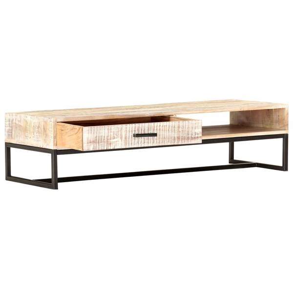 Couchtisch M603553 Weiß - Massivholz - 117 x 30 x 117 cm