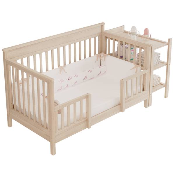 Babybett SafeNatur Ⅰ Braun - Kiefer - 75 x 90 x 185 cm