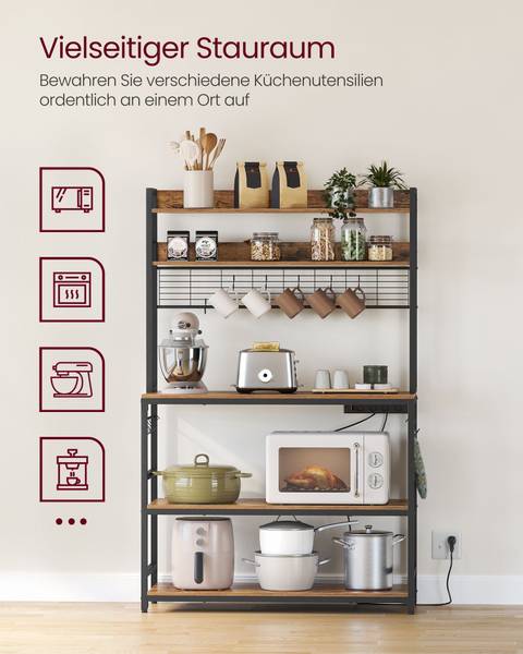 Étagère de cuisine Copenhague Marron - Bois manufacturé - 100 x 170 x 40 cm