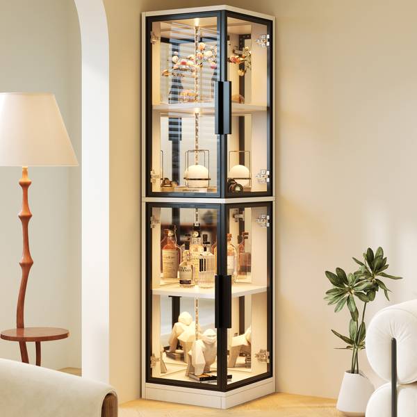 Vitrine FANGLS41 Ⅳ Weiß - Holzwerkstoff - 44 x 164 x 42 cm