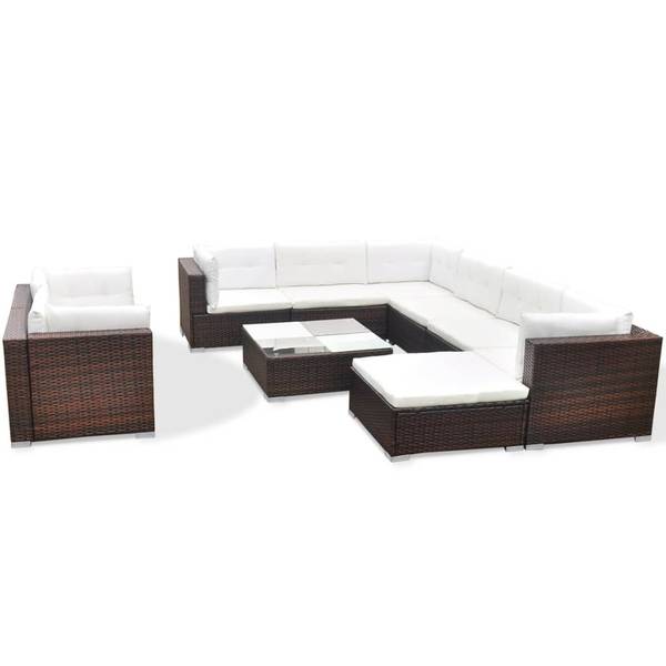 Gartenmöbel-Set 296250 (10-teilig) Braun - Polyester - 74 x 26 x 74 cm