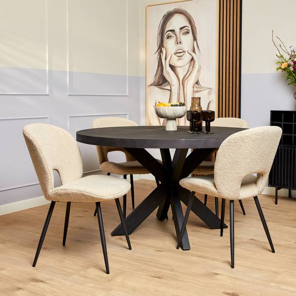 Esstisch DENVER Schwarz - Massivholz - 110 x 76 x 110 cm