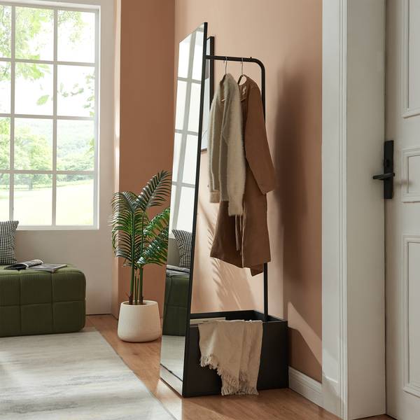 Miroir porte-manteau Saden Noir