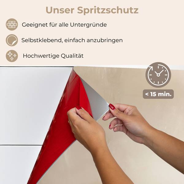 SPRITZSCHUTZ KÜCHE Sandstruktur 90 x 70 cm