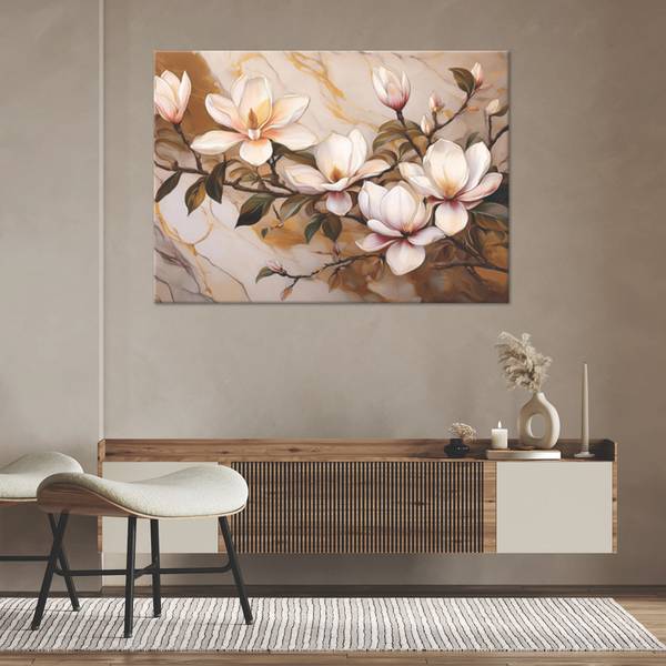 Wandbild magnolien blumen pflanzen 100 x 70 cm