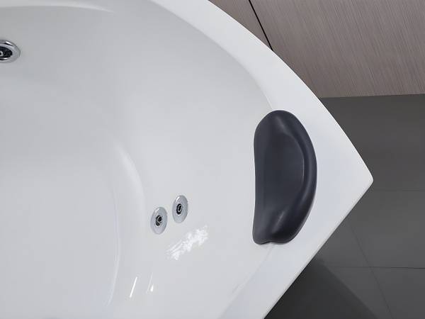 Whirlpoolbadewanne AGLENA Weiß - Naturfaser - 150 x 60 x 150 cm