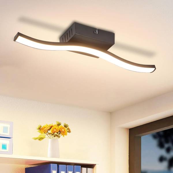 LED Deckenleuchte kld Schwarz - Polycarbonat - 7 x 6 x 35 cm