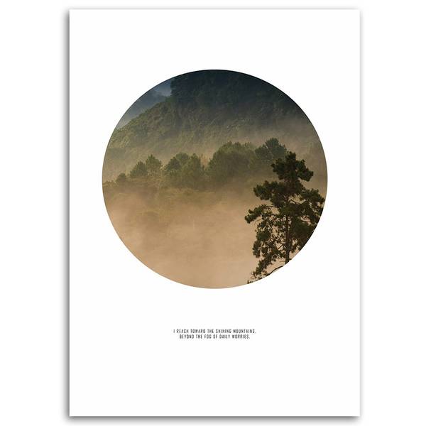 Wandbild wald im kreis 40 x 60 cm