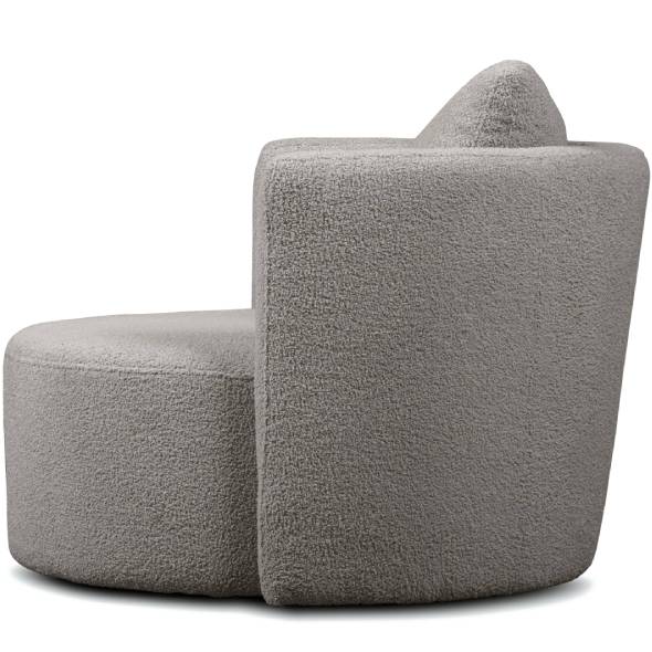 Fauteuil met voetenbank RAGGI lichtgrijs