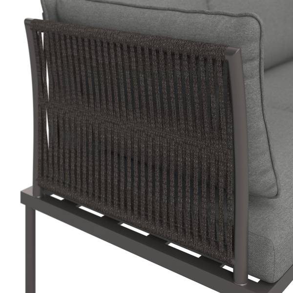 Loungegarnitur ELORA (17-teilig) Grau - Metall - Textil