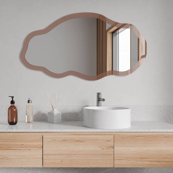 Wandspiegel Color brunneus Braun - Glas - 52 x 97 x 0 cm