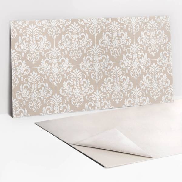 Selbstklebendes Wandpaneel Ornament Beige - Polyester PVC - 100 x 50 x 0 cm