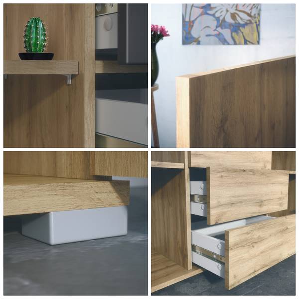 Sideboard Faro V1 Eiche Evoke Anthrazit - Eiche Sanremo Dekor
