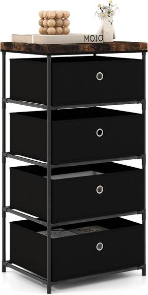 Nachttisch VL32352 Schwarz - Metall - 34 x 85 x 42 cm