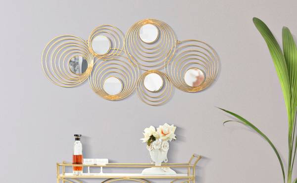 Wanddekoration Rays Gold - Metall - 3 x 45 x 90 cm