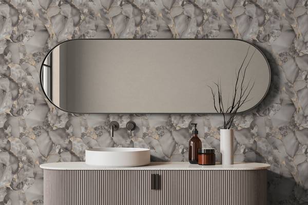 Vliestapete Golden Veil Gold - Grau