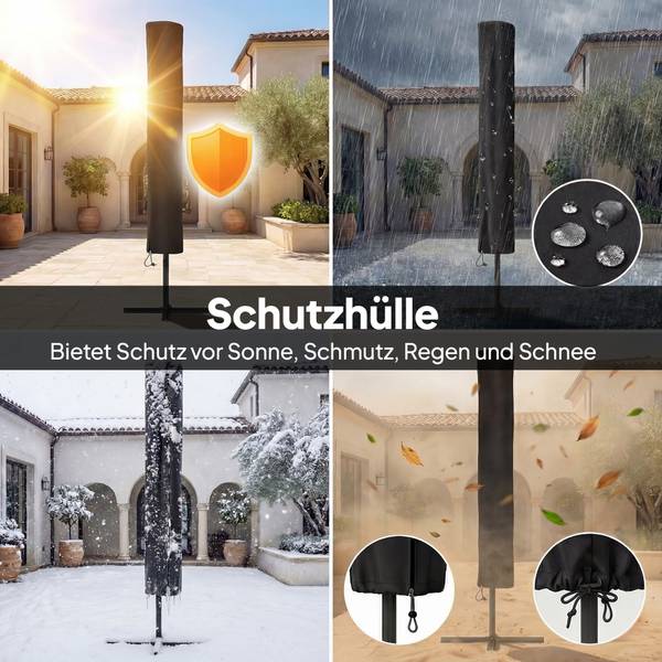 Sonnenschirm 84D-503V00DB Blau - Metall - 198 x 248 x 289 cm