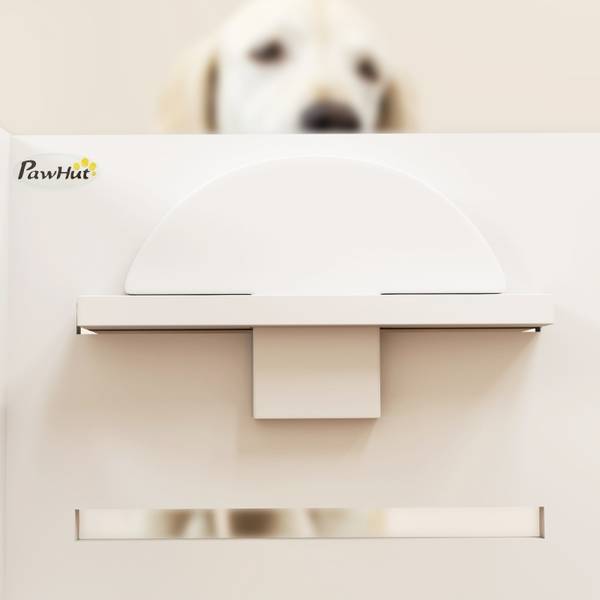 Erhöhter Hundenapf CP75 Weiß - Holzwerkstoff - 40 x 40 x 63 cm