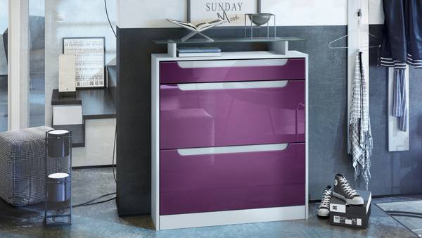 Schuhschrank Fiesta Flieder - Weiß