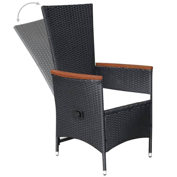 Garten-Essgruppe 3006318 3-teilig Schwarz - Akazie - 88 x 74 x 88 cm