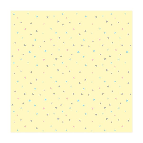 Bunte Pastelldreiecke auf Gelb 40 x 40 cm
