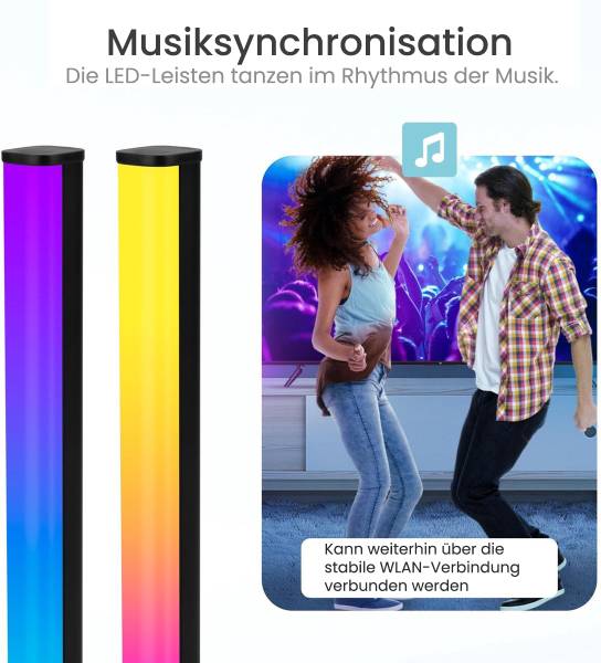 Monitor-Beleuchtung Smart 2er-Set Schwarz - Metall - Kunststoff - 3 x 30 x 3 cm