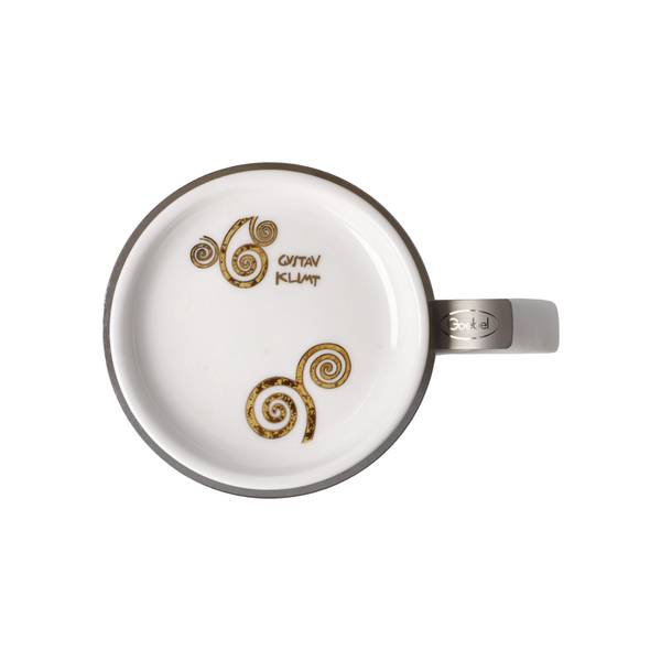 Teetasse Gustav Klimt  Der Lebensbaum Schwarz - Gold - Porzellan - 8 x 14 x 12 cm