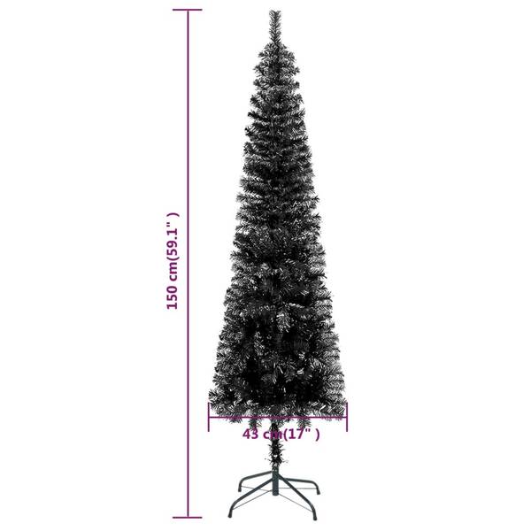 Arbre de noël 3007910_2 Noir - Acier - PVC - 35 x 150 x 35 cm
