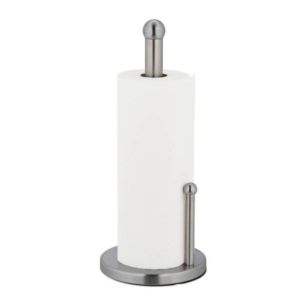 Keukenrolhouder rvs staand zilver - roestvrij staal - 15 x 35 x 15 cm