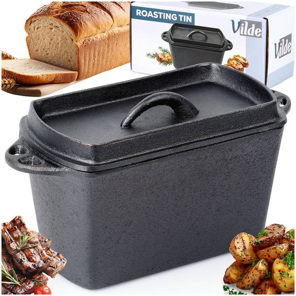Brotbackform 279052 Schwarz - Gusseisen - 12 x 12 x 27 cm