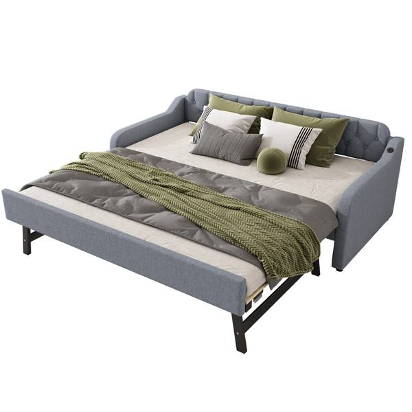 Kinderbett ｜K-429 Grau - Holzwerkstoff - 191 x 79 x 215 cm