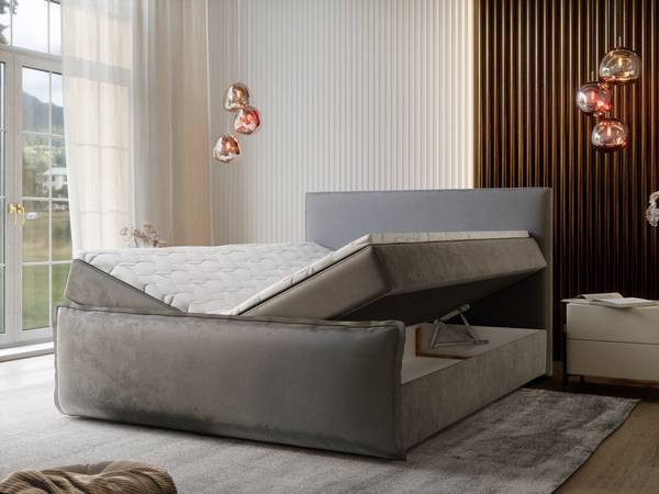 Boxspringbett MONTA Beige - Liegefläche Breite: 140 cm