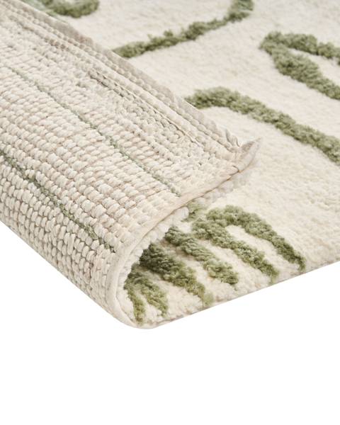 Teppich DAHARL Beige - Grün - Textil - 60 x 90 cm