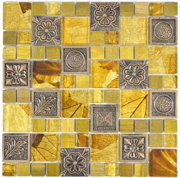 Mosaikfliesen 88-0790 Gold - Glas - 30 x 30 x 30 cm