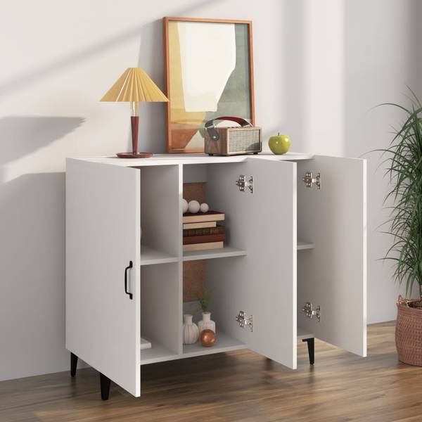 Sideboard DE902 Weiß - Holzwerkstoff - 90 x 80 x 34 cm