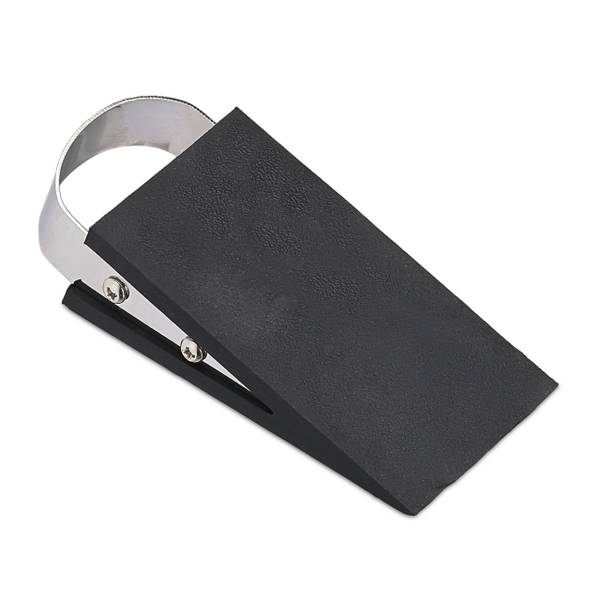 Jeu de 3 cales de porte en caoutchouc Noir - Argenté - Métal - Matière plastique - 5 x 3 x 12 cm