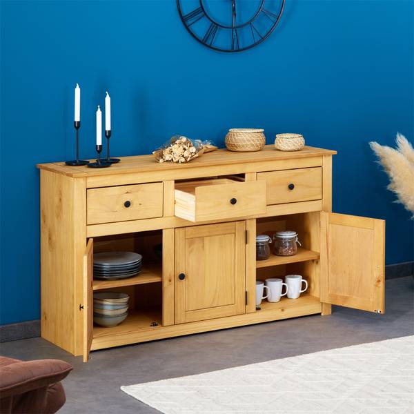 Sideboard CANCUN Braun - Kiefer - 135 x 80 x 40 cm