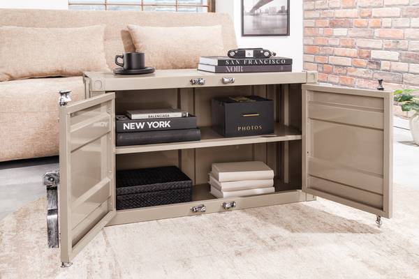 Verriegelbarer Aktenschrank GLOBETROTTER Beige - Grau
