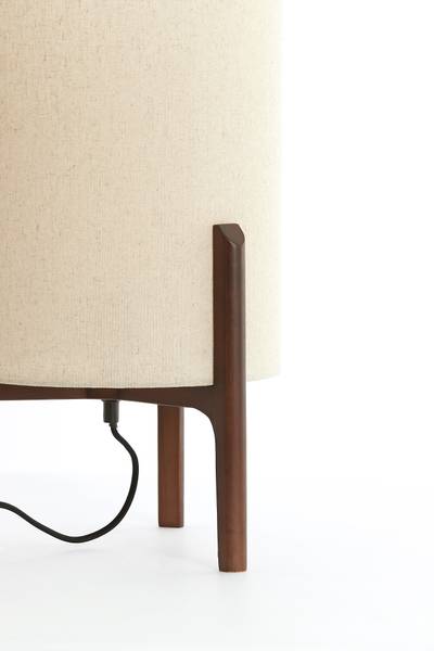 Tischleuchte Litto Braun - Holzwerkstoff - Massivholz - 28 x 44 x 28 cm