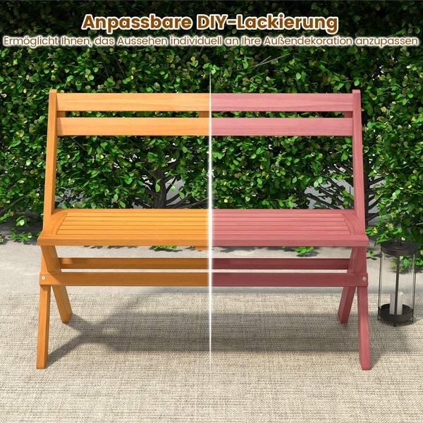 Gartenbank TI97219DE Braun - Massivholz - 56 x 80 x 105 cm