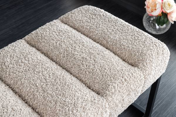 Sitzbank PETIT BEAUTÉ Beige - Grau - Polyester - 108 x 40 x 40 cm
