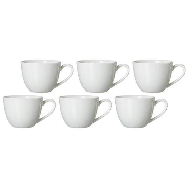 Kaffeetassen Bianco 6er Set Weiß - Porzellan - 11 x 8 x 11 cm