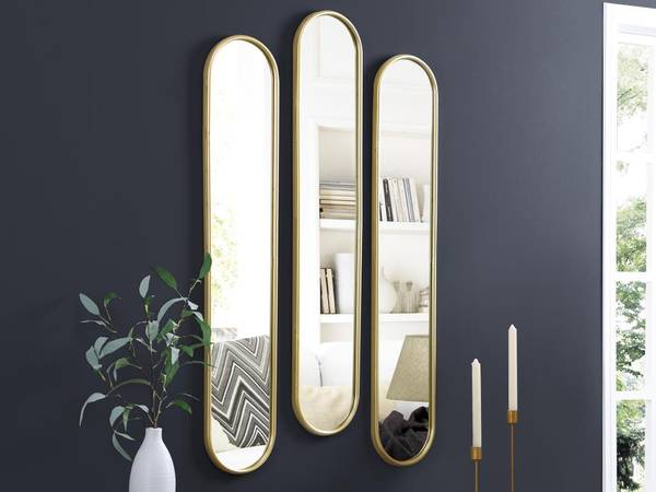 Wandspiegel JAYLEN 3er-Set Gold
