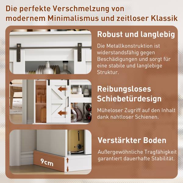 Sideboards Codon Weiß - Holzwerkstoff - 120 x 130 x 40 cm