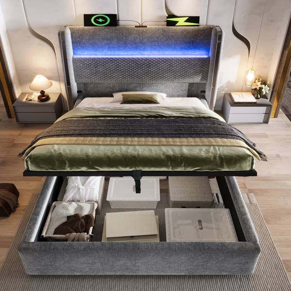 Kinderbett K-1112 Grau - Breite: 103 cm