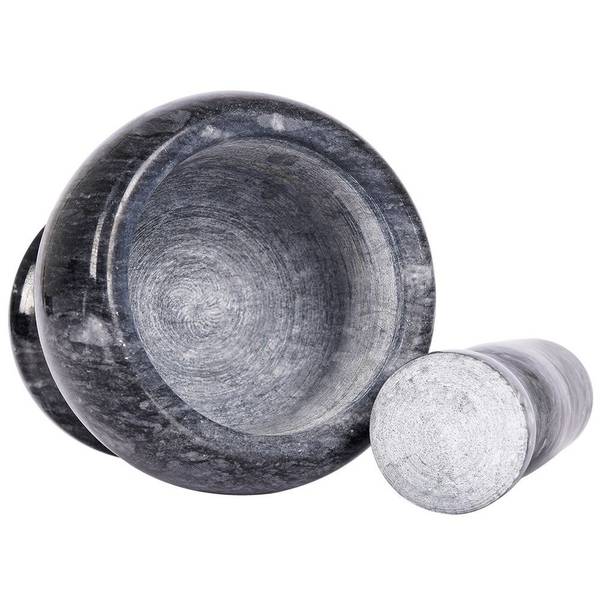Mörser mit Stößel 259128 Grau - Granit - 11 x 11 x 11 cm