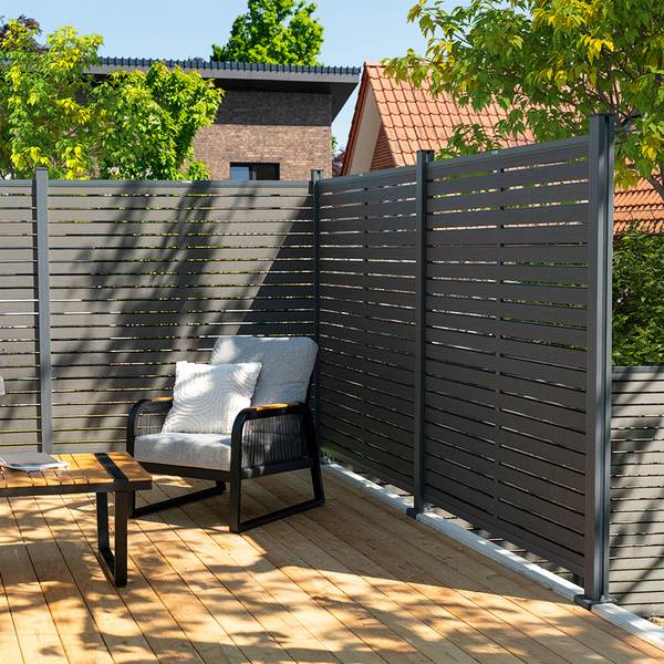 Privacy hek ALIRA donkergrijs - Breedte: 180 cm