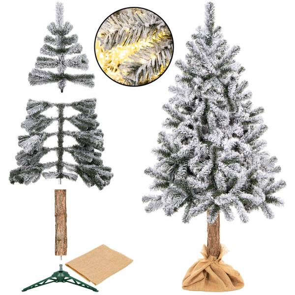 Weihnachtsbaum Fichte mit Kunstschnee Braun - PVC - 80 x 180 x 80 cm